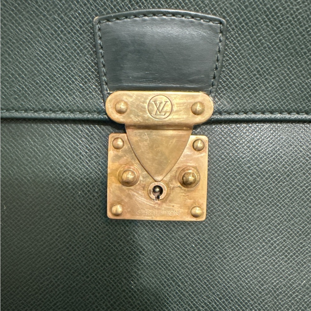 Louis Vuitton Green Brief Case Serviette Couseiller Taiga - Picture 7 of 13
